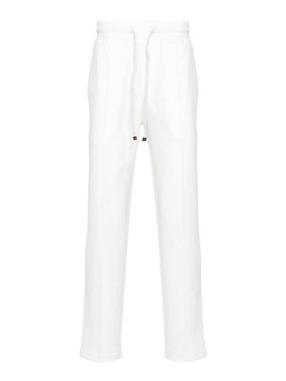 Men's Techno Fleece Cotton Track Pants White - BRUNELLO CUCINELLI - BALAAN 2