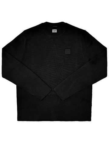 Merino wool black neck knitwear black 999 11CMKN123A 005292A - CP COMPANY - BALAAN 1