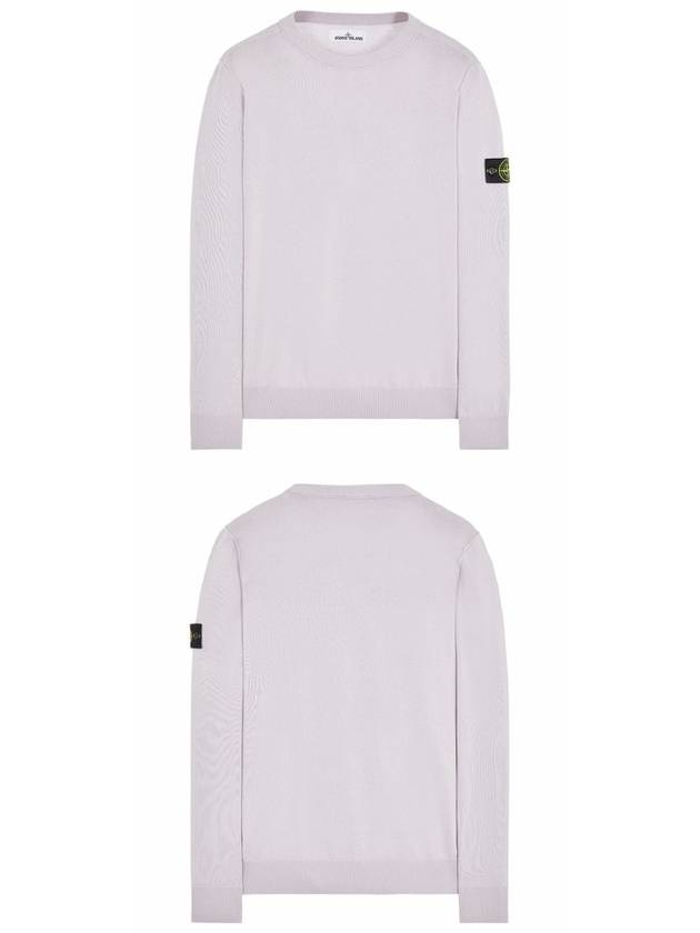 Wappen Patch Crew Neck Soft Cotton Knit Top Pastel Pink - STONE ISLAND - BALAAN 6