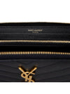 Matelasse Monogram Zipper Around Long Wallet Black - SAINT LAURENT - BALAAN 7