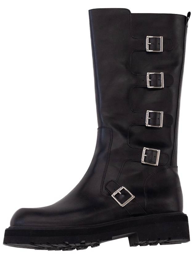 Round Toe Long Walker Boots_BLACK - LECYTO - BALAAN 1