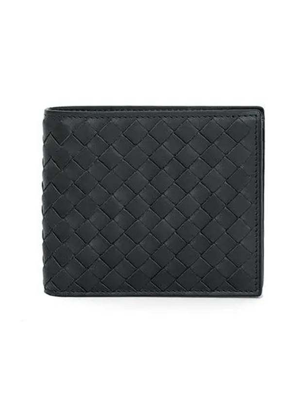 Intrecciato Weaving Half Wallet Dark Grey - BOTTEGA VENETA - BALAAN 3