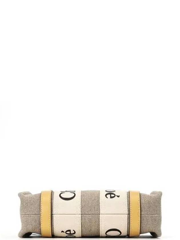 Woody Small Canvas Tote Bag Yellow Beige - CHLOE - BALAAN 5