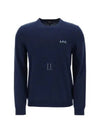 Embroidered Logo Knit Top Navy - A.P.C. - BALAAN 2