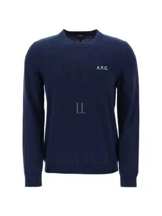 Embroidered Logo Knit Top Navy - A.P.C. - BALAAN 2