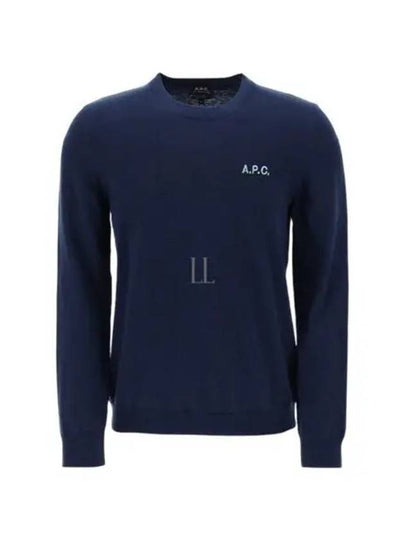 Embroidered Logo Knit Top Navy - A.P.C. - BALAAN 2