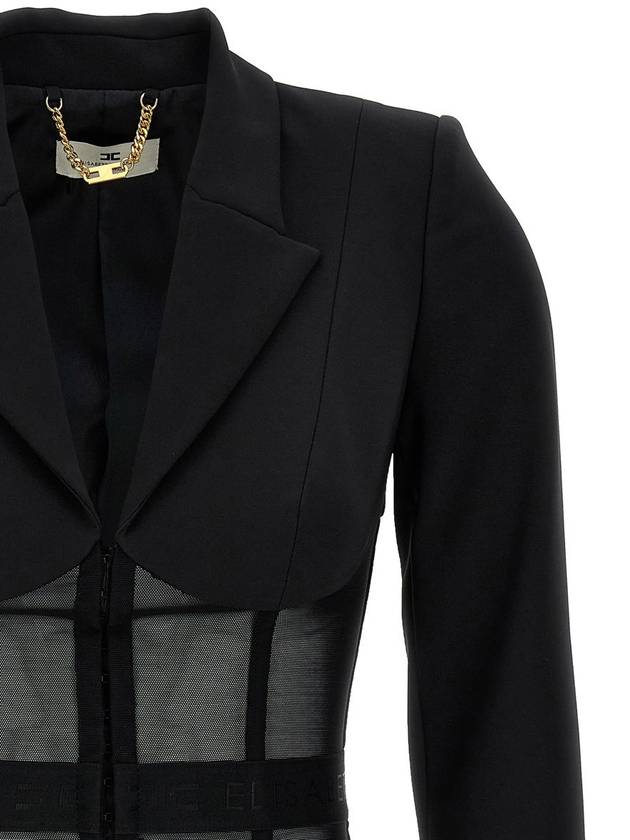 Elisabetta Franchi Crêpe And Tulle Blazer - ELISABETTA FRANCHI - BALAAN 3