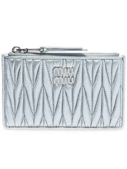 Matelasse Leather Card Wallet Silver - MIU MIU - BALAAN 2