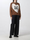 Women's Panaria Logo Long Sleeve Cashmere Knit Top Brown - MAX MARA - BALAAN 3