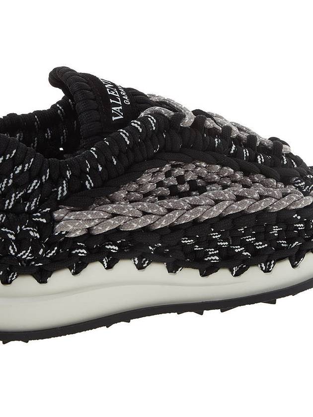 Crochet Low Top Sneakers Black - VALENTINO - BALAAN 11