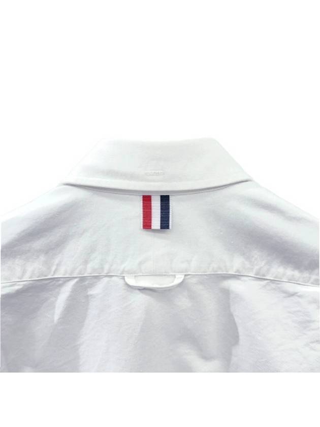 Men's Poplin Grosgrain Armband Classic Long Sleeve Shirt White - THOM BROWNE - BALAAN 5