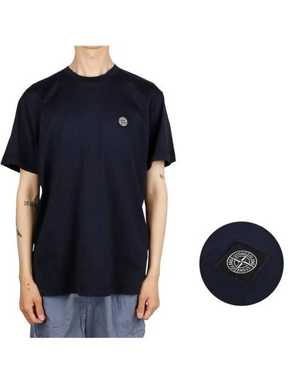 Logo Patch Short Sleeves T-Shirt Navy - STONE ISLAND - BALAAN 2