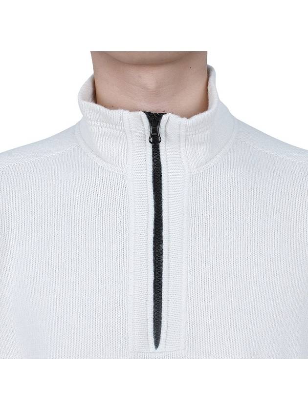 Wappen Patch Lambswool Half-Zip Knit Top White - STONE ISLAND - BALAAN 7