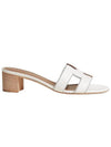 Oasis Calfskin Slipper Heels Blanc - HERMES - BALAAN 4