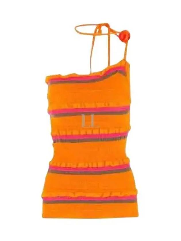 Striped One Shoulder Knit Top Orange - JACQUEMUS - BALAAN 2