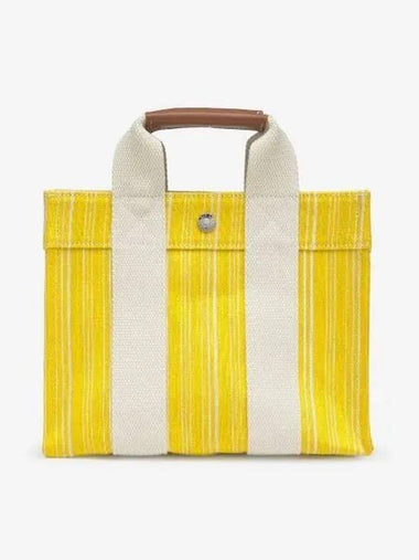 XS Striped Linen Tote Bag Yellow TOTEXSFYELLOW - RUE DE VERNEUIL - BALAAN 1