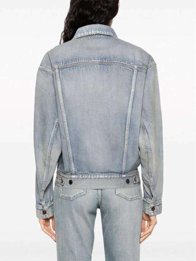 Oversized Fit Denim Jacket Sky Blue - SAINT LAURENT - BALAAN 7