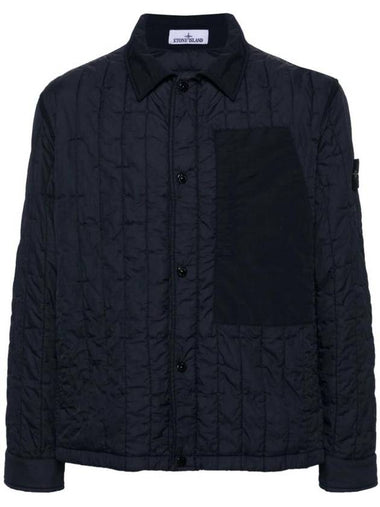 Men's Stella Wappen Patch Quilted Jacket Navy - STONE ISLAND - BALAAN 1