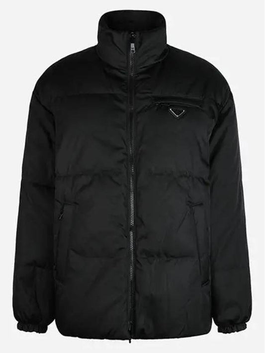 Medium-Length Re-Nylon Down Padded Jacket Black - PRADA - BALAAN 2