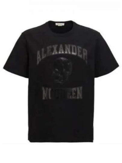 Skull Logo Print Short Sleeve T-Shirt Black - ALEXANDER MCQUEEN - BALAAN 2