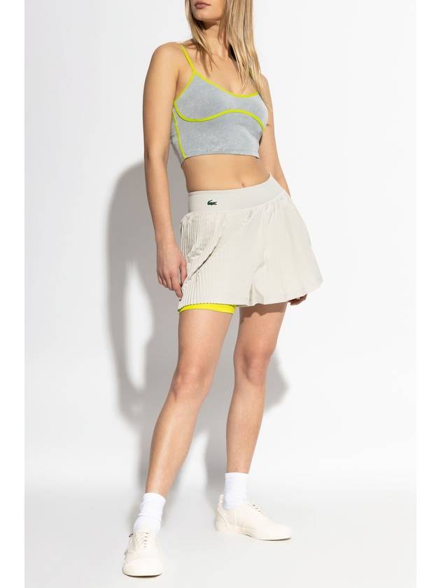 Pleated Lined Tennis Shorts Grey - LACOSTE - BALAAN 3