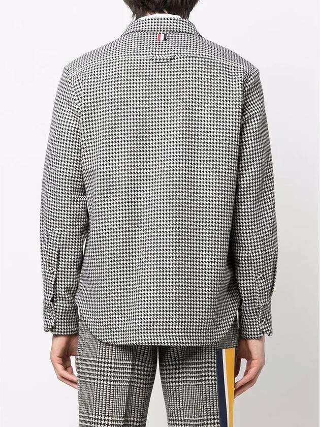 Houndstooth Pattern Shirt Jacket Black White - THOM BROWNE - BALAAN 6