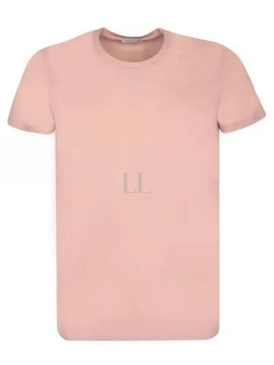 Cotton Jersey Short Sleeve T Shirt Light Pink - MONCLER - BALAAN 2