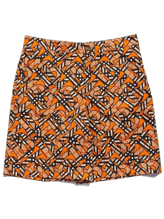 TB Pattern Monogram Shorts Orange - BURBERRY - BALAAN.