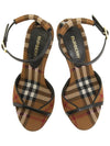 Checked Stiletto Sandal Heels Dark Birch Brown - BURBERRY - BALAAN 3