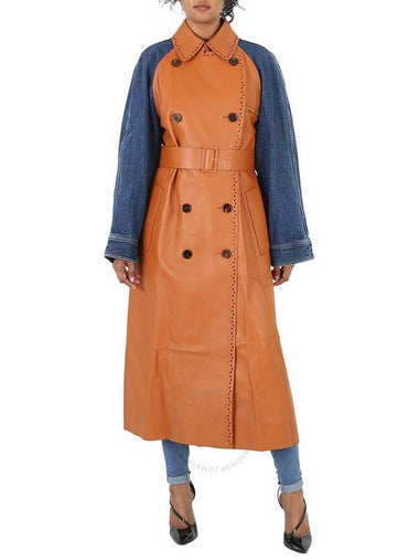 Chloe Ladies Orange / Blue Double-Breasted Trench Coat, Brand Size 38 (US Size 6) - CHLOE - BALAAN 1