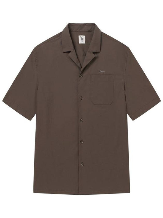 24SS Men's Stretch Short Sleeve Shirt Khaki SWDQESSH02KK - SOLEW - BALAAN 1
