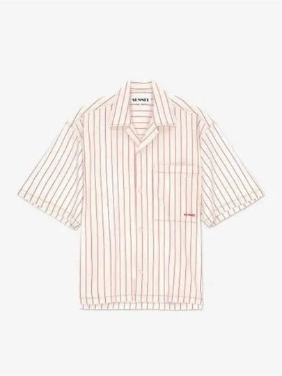 Stripe Short Sleeve Shirt Off White Red - SUNNEI - BALAAN 2