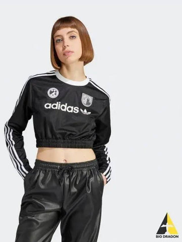 Football long sleeve crop tee BLACK - ADIDAS - BALAAN 1