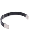 Opyum Silver Logo Leather Bracelet Black - SAINT LAURENT - BALAAN 6