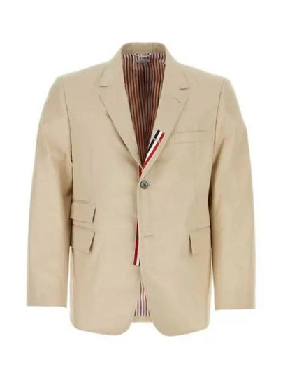 Typewriter Cloth Grosgrain Placket Sport Jacket Beige - THOM BROWNE - BALAAN 2