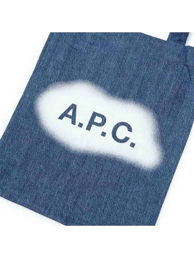 Lou Logo Denim Tote Bag Washed Indigo - A.P.C. - BALAAN 4