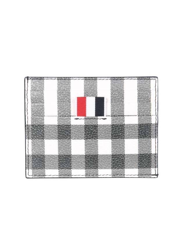 Gingham Printed Caviar Card Wallet - THOM BROWNE - BALAAN 1