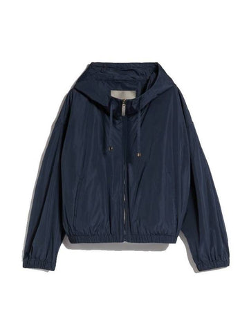 Tapchi Water Repellent Drawstring Hooded Zip-up Jacket Ultramarine - MAX MARA - BALAAN 1