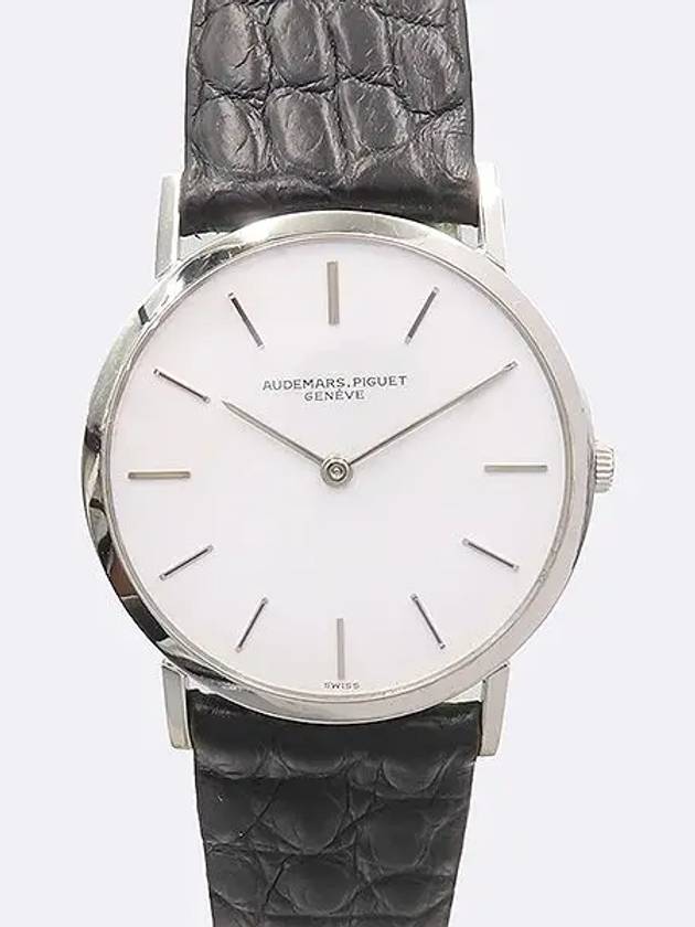 18K White Gold Classic Vintage 34MM Manual Leather Band Men s Watch - AUDEMARS PIGUET - BALAAN 1