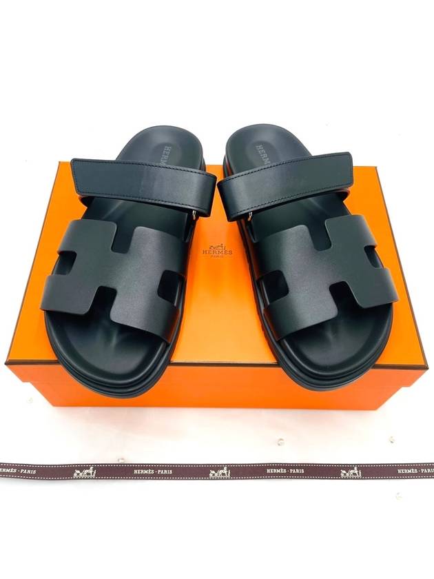 Chypre Sandals Slippers Black Noir H222100Z - HERMES - BALAAN 8