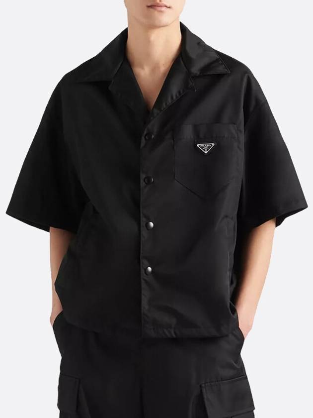 Re-Nylon Short Sleeve Shirt Black - PRADA - BALAAN 3