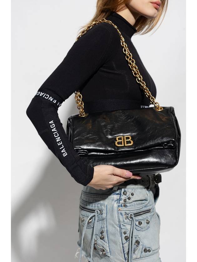 Monaco Small Chain Shoulder Bag Black - BALENCIAGA - BALAAN 3