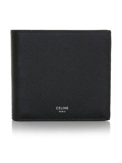 Celine Logo Leather Half Wallet Black - CELINE - BALAAN 2