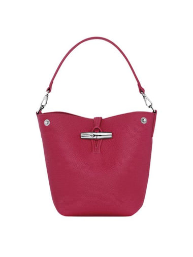 Le Roseau XS Leather Bucket Bag Beetroot - LONGCHAMP - BALAAN 1