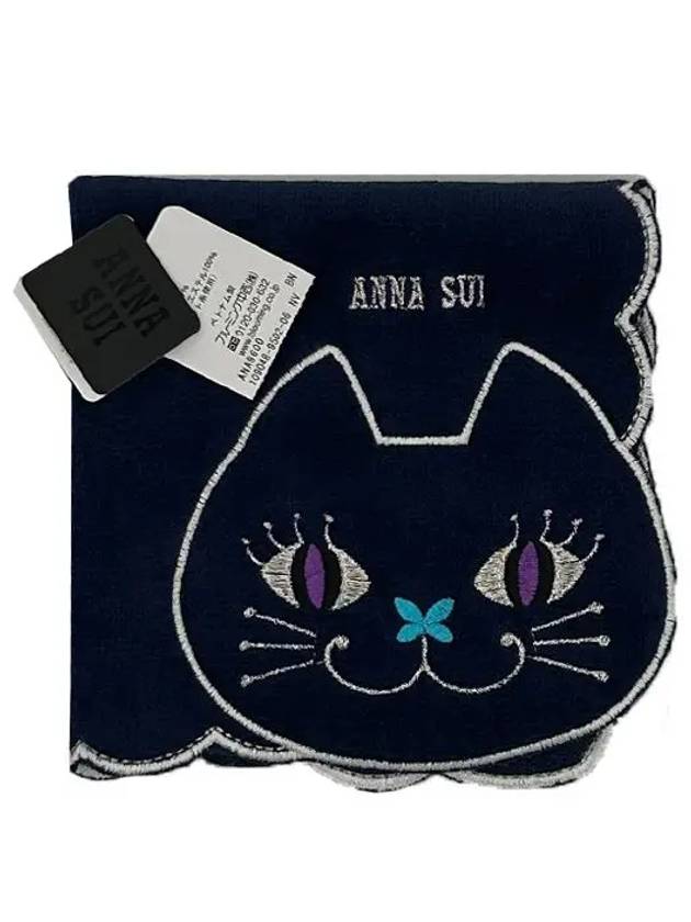 Cat embroidery handkerchief navy 109048 9502 06 - ANNA SUI - BALAAN 1
