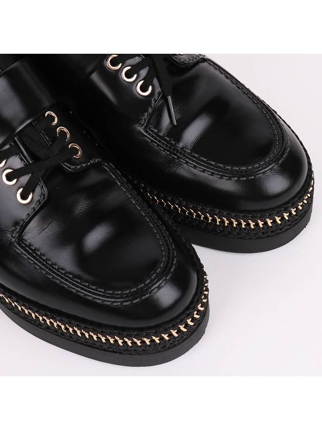 CC logo black lace up women s loafers - CHANEL - BALAAN 5