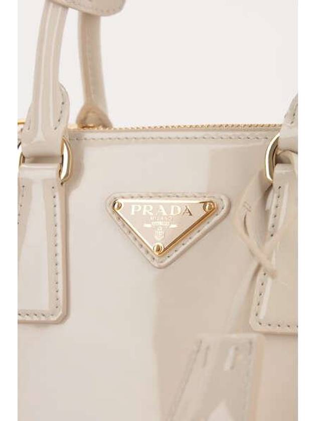 Galleria Patent Leather Mini Bag Ivory - PRADA - BALAAN 4