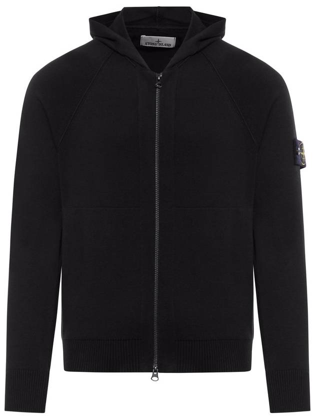 Wappen Padded Zipper Hooded Cotton Cardigan Black - STONE ISLAND - BALAAN 2