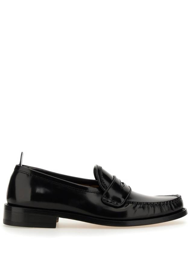 Pleated Leather Penny Loafers Black - THOM BROWNE - BALAAN 3