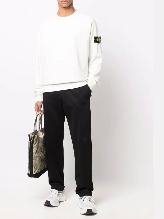 Garment Dyed Malfile Fleece Crewneck Sweatshirt White - STONE ISLAND - BALAAN 5